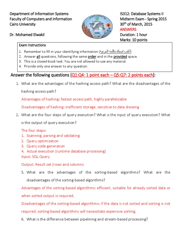 Midterm 2015 - Answers | PDF | Information Retrieval | Theoretical ...