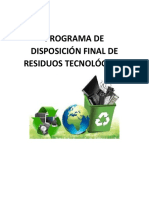 Programa de Disposición Final de Residuos Tecnológicos