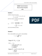 Change in PV, DV C DP: ENM200 Tutorial Solutions Reservoir Rock Properties 2010