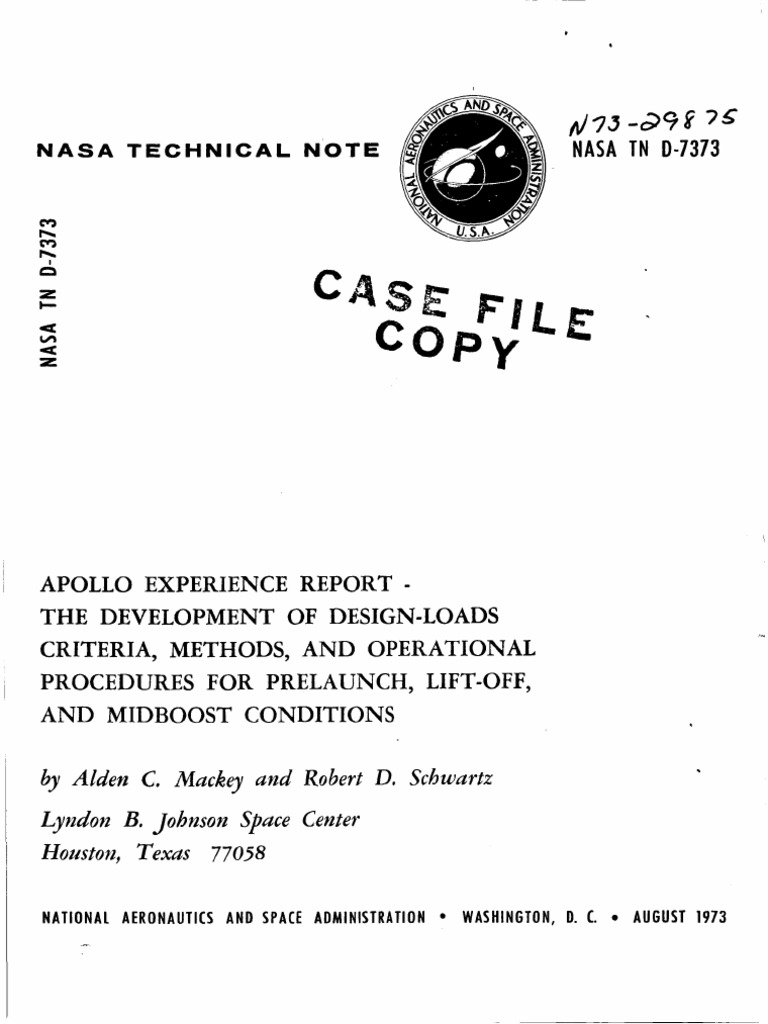 Apollo Experience Report The Development of Design-Loads Criteria ...
