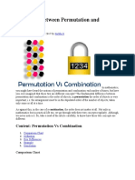 Difference Between Permutation and Combination