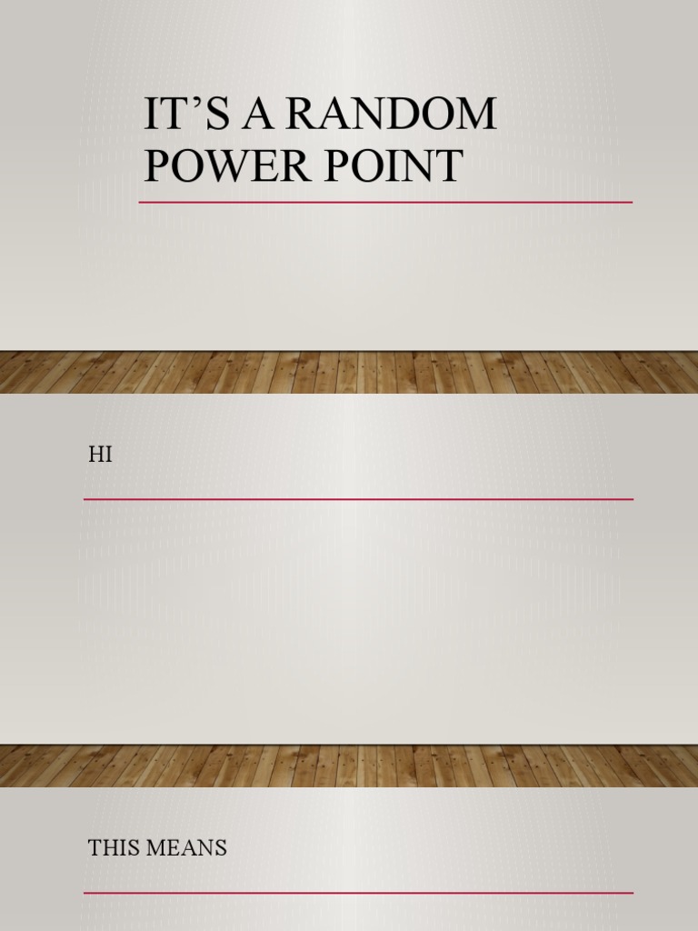 Random PowerPoint Presentation | PDF
