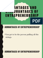 Advantages and Disadvantages of Entrepreneurship