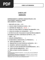 Checklist de Documentos para Rescisão | PDF