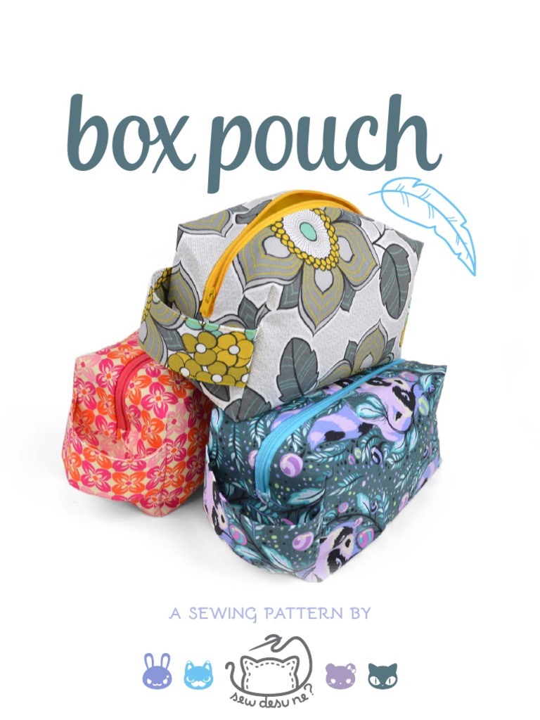 Free Box Pouch Sewing Pattern | PDF | Seam (Sewing) | Sewing