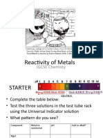 Reactivity of Metals: IGCSE Chemisty
