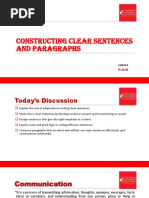 Lecture 2-Constructing Clear Sentences and Paragraphs PDF