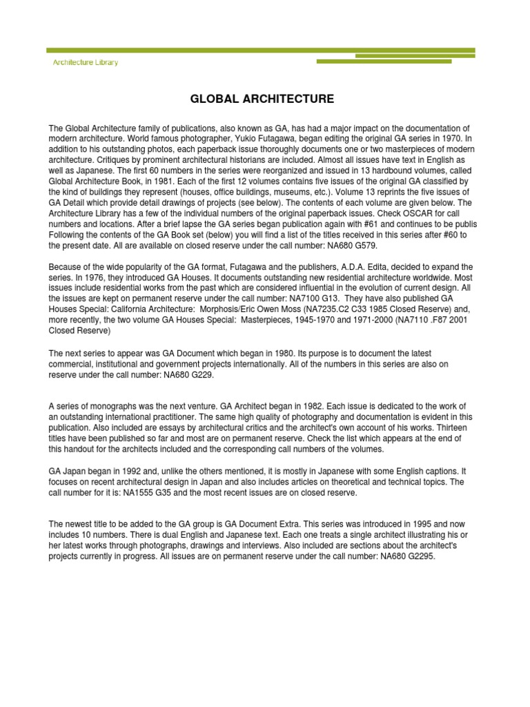 Global Architecture PDF | PDF | Architect | Design