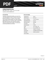 KVR667D2D4F5K2/8G: Memory Module Specifications