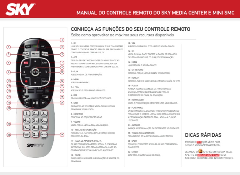 Funções do Controle Remoto Sky | PDF | Informática | Computação e ...
