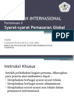 Pemasaran Internasional Pertemuan Ke Ii Syarat-Syarat Pemasaran Internasional