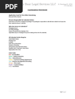 Legal practice reference page listing structured information for case administration