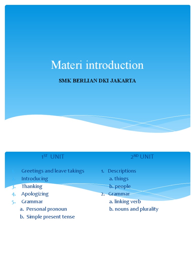 Introduction Materi Kelas 10 SMK | PDF | Syntax | Morphology