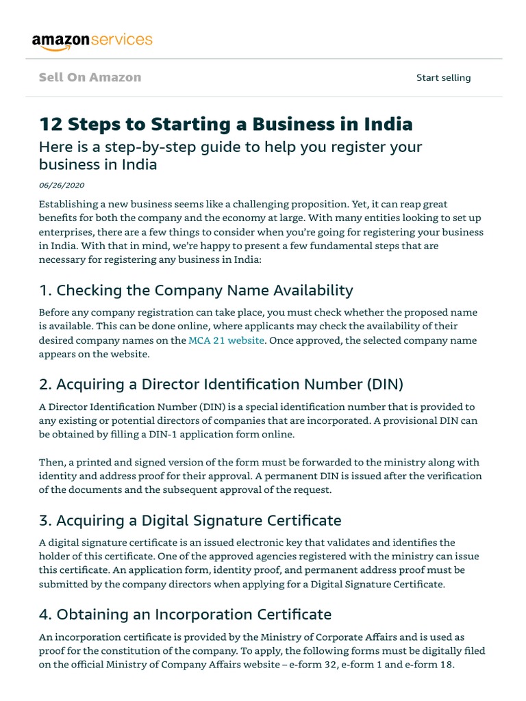 12 Steps To Starting A Business in India - Blog | PDF | Payments ...
