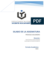 Proceso Aduanero Sillabus y Plan Analitico 2020-I