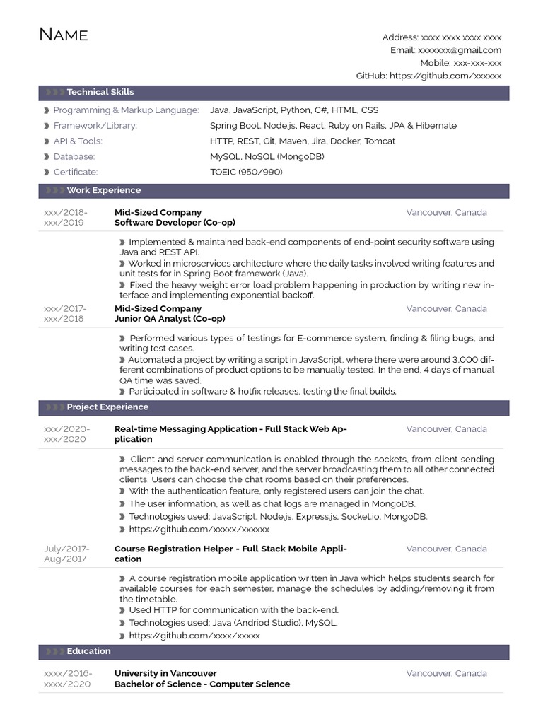 Software Developer Resume Overview | PDF | Java Script ...