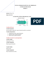 Analisis de Variables Intercambiador de Calor