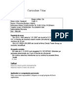 Curriculum Vitae: Informaţii Personale