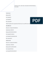 Generate 90 IP Addresses from Class A to C with Network Details