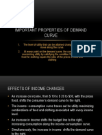 Important Properties of Demand Curve