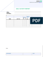 Daily Activity Report Template 2