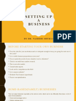 Setting Up A Business: by Dr. Vaidehi Shukla