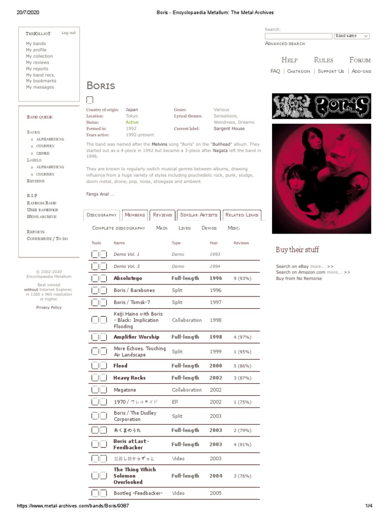 Boris - Encyclopaedia Metallum - The Metal Archives | PDF ...
