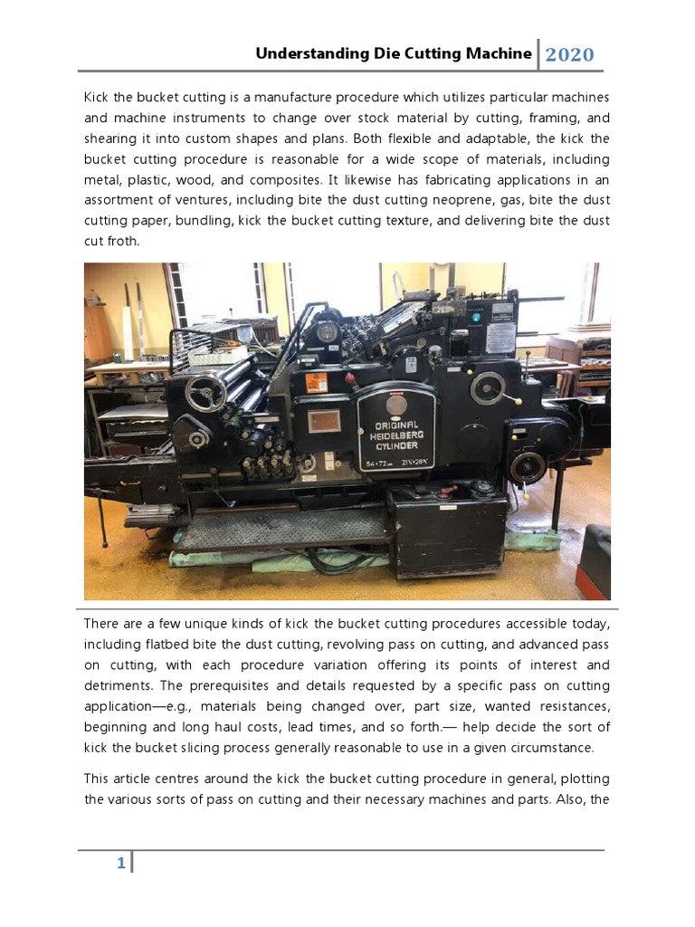 Understanding Die Cutting Machine PDF Composite Material Machines