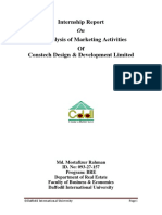 Internship Report On An Analysis of Marketing Activities of Constech Design & Development Limited