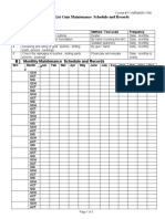 Ishan Enterprises: Check List Cum Maintenance Schedule and Records A) Check Points
