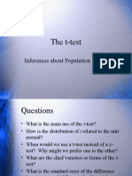 The T-Test: Inferences About Population Means