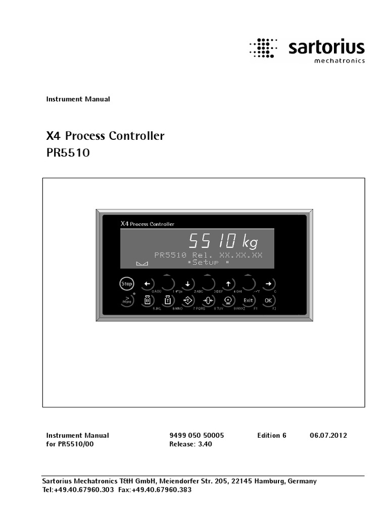Manual x4 Process Controller Sartorius PDF | PDF