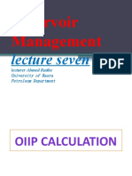 Reservoir Management: Lecture Seven