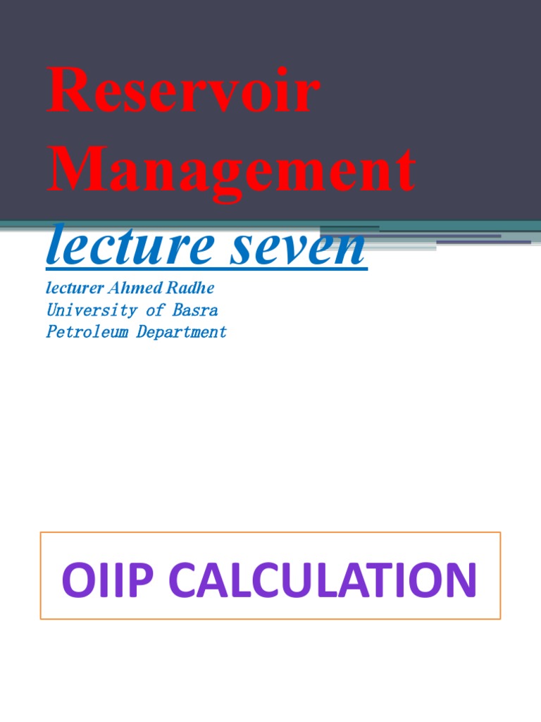 OIIP and STOIIP Calculation Methods | PDF | Petroleum Reservoir | Porosity