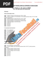 ListaFacultati - Ro Subiecte Admitere Universitatea Bucuresti Psihologie 2009