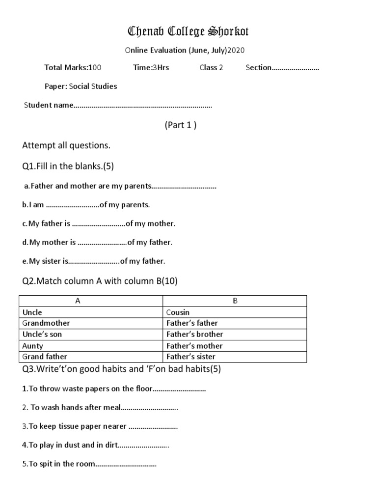 Two Class SST by Ms. Sadaf Hussain | PDF
