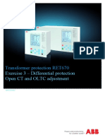 Transformer Protection RET670: Exercise 3 - Differential Protection Open CT and OLTC Adjustment