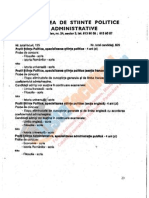 ListaFacultati - Ro Subiecte Admitere Universitatea Bucuresti Stiinte Politice 1997