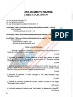 ListaFacultati - Ro Subiecte Admitere Universitatea Bucuresti Stiinte Politice 2001