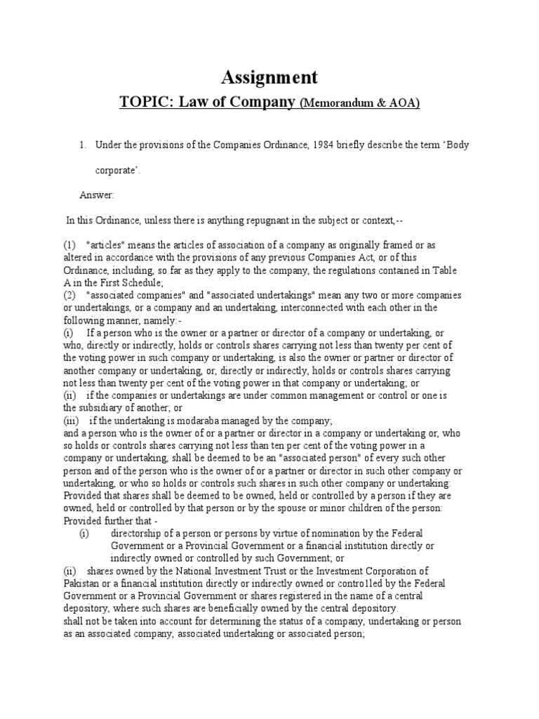 Defining Legal Entities An Analysis of Key Concepts Regarding Company