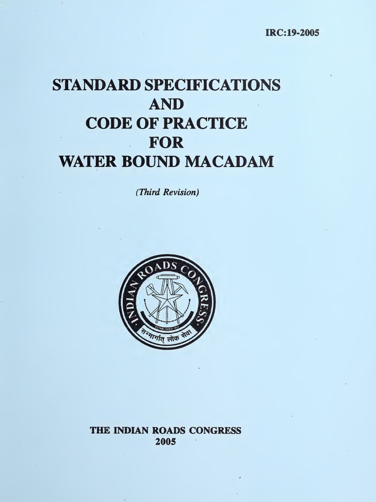 WBM Specifications per IRC:19-2005 | PDF | Construction Aggregate | Asphalt