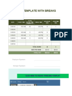 Timecard Template With Breaks: Employee