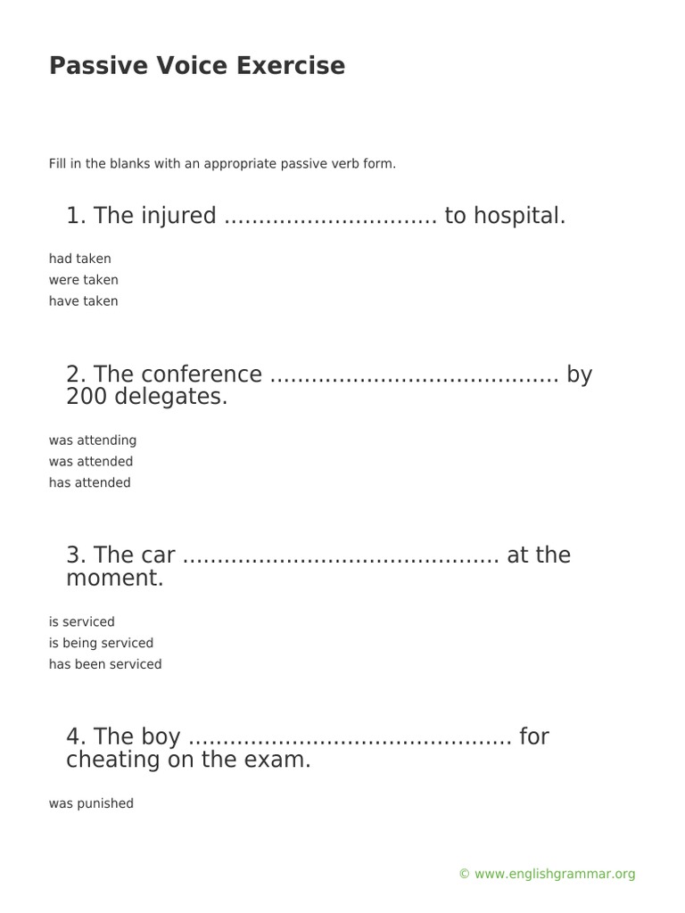 Passive Voice Exercise | PDF | Language Arts & Discipline