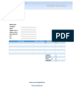 Hotel Invoice Template PDF