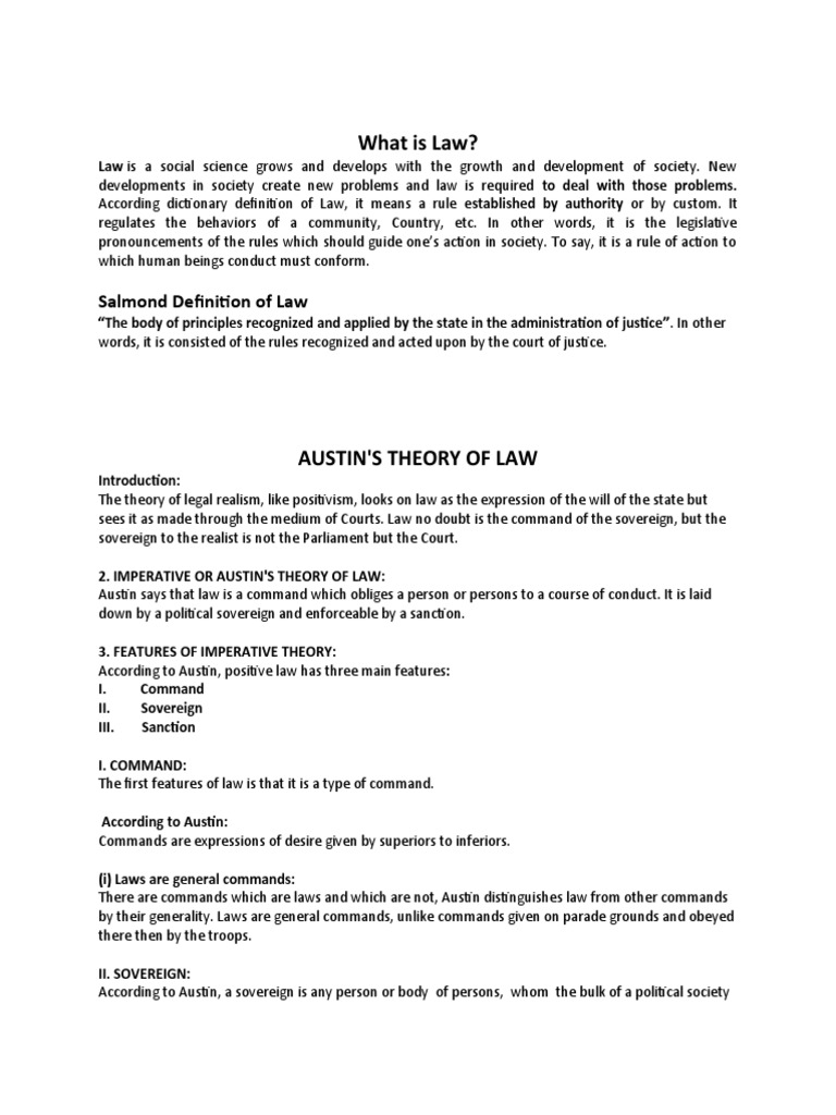 What Is Law? Salmond Definition of Law PDF Jurisprudence