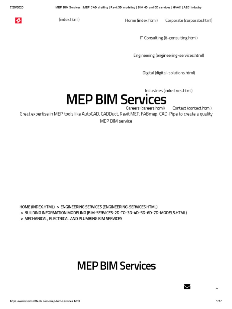 MEP BIM Services MEP CAD Drafting Revit 3D Modeling BIM 4D and 5D