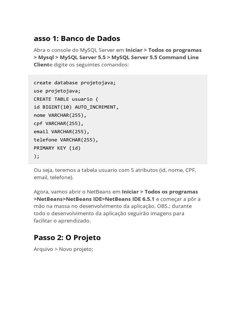 Banco de Dados Java | PDF | Classe (programação de computadores) | Java ...