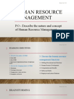 P.O - Describe The Nature and Concept of Human Resource Management