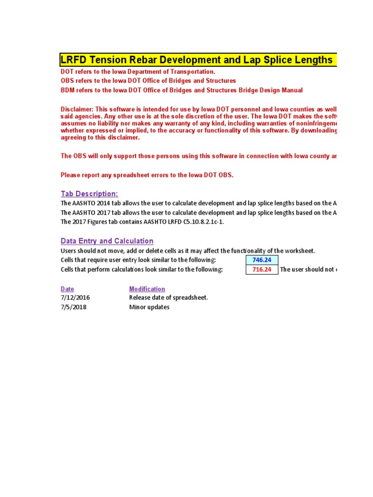 Rebar Tension Development and Splice Lengths LRFD 8th Edition PDF