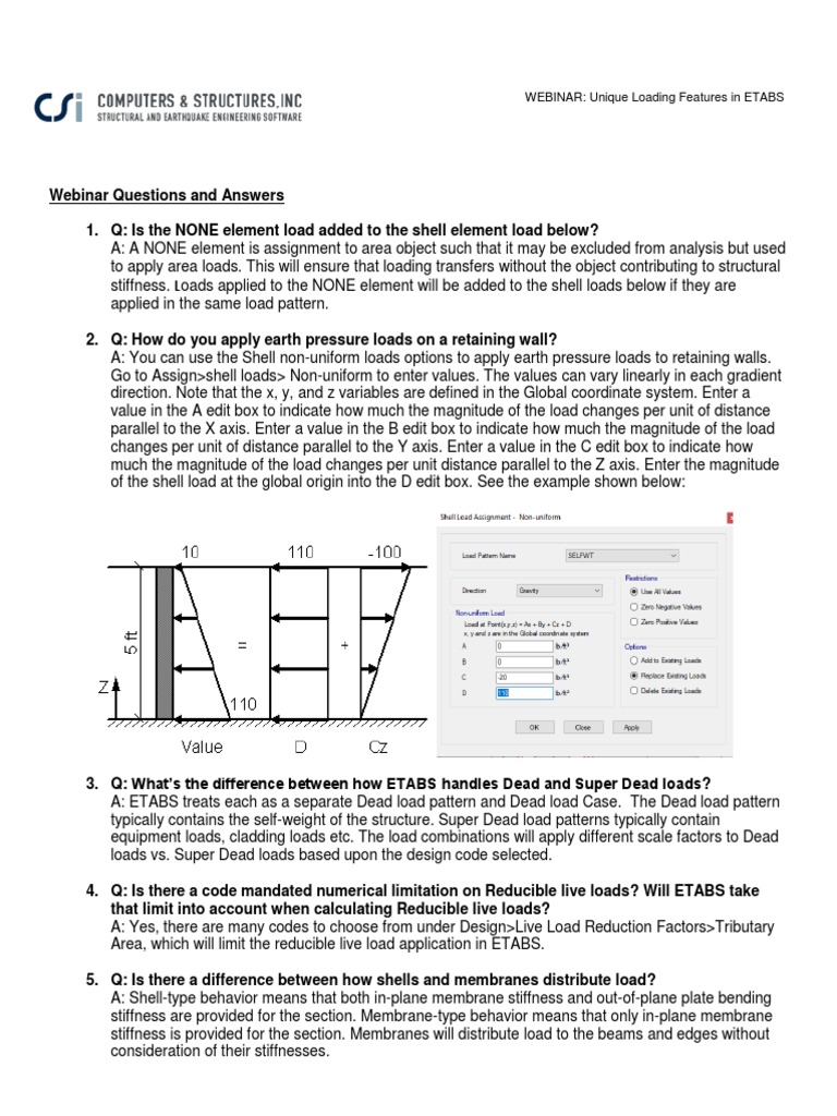ETABS: Unique Load Application Features | PDF | Cartesian Coordinate ...